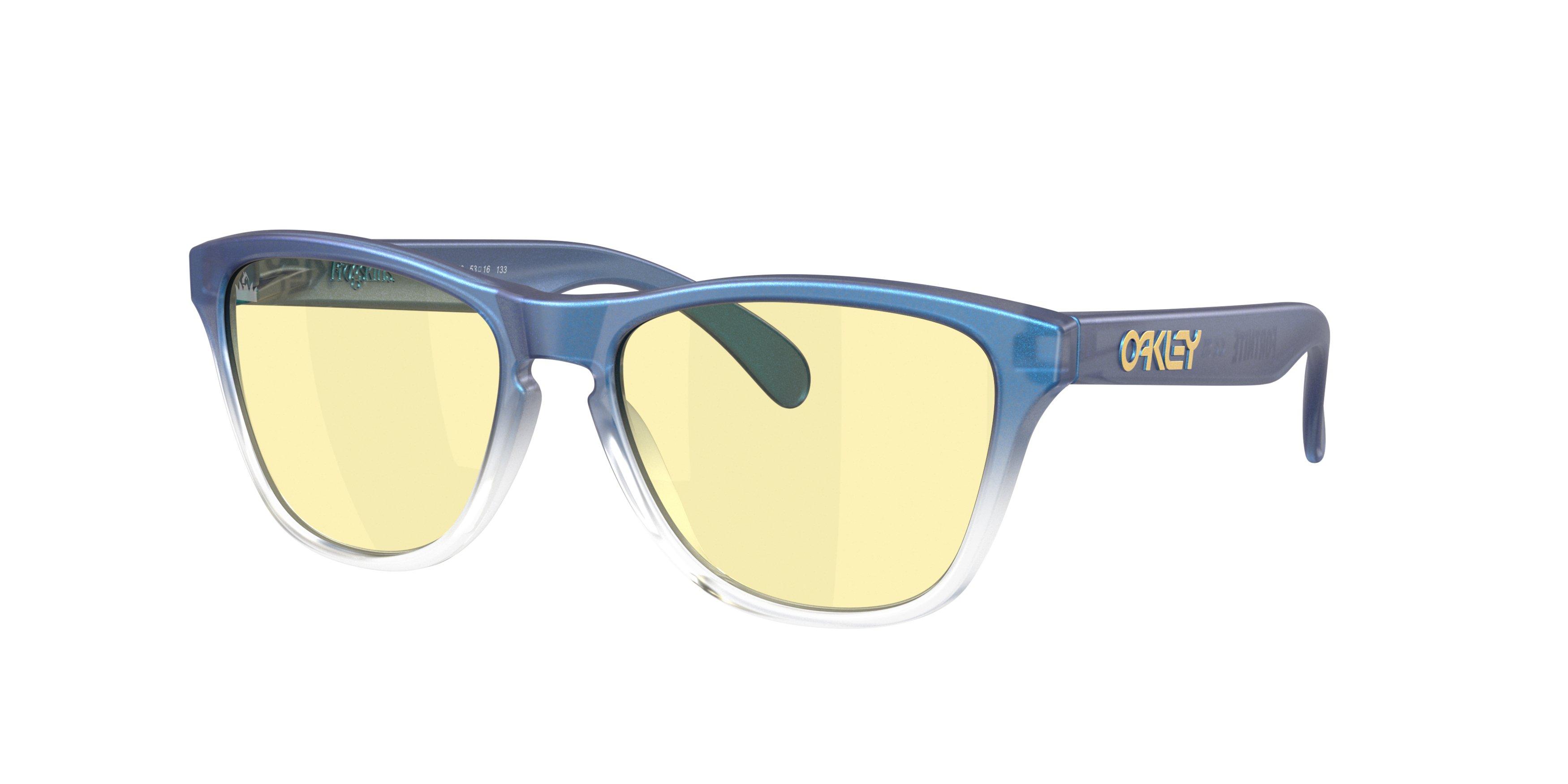 Oakley Frogskins S Fortnite Prizm Gaming Sunglasses &ndash; Matte Cyan/Blue/Clear Shift Fade - BLUE/YELLOW